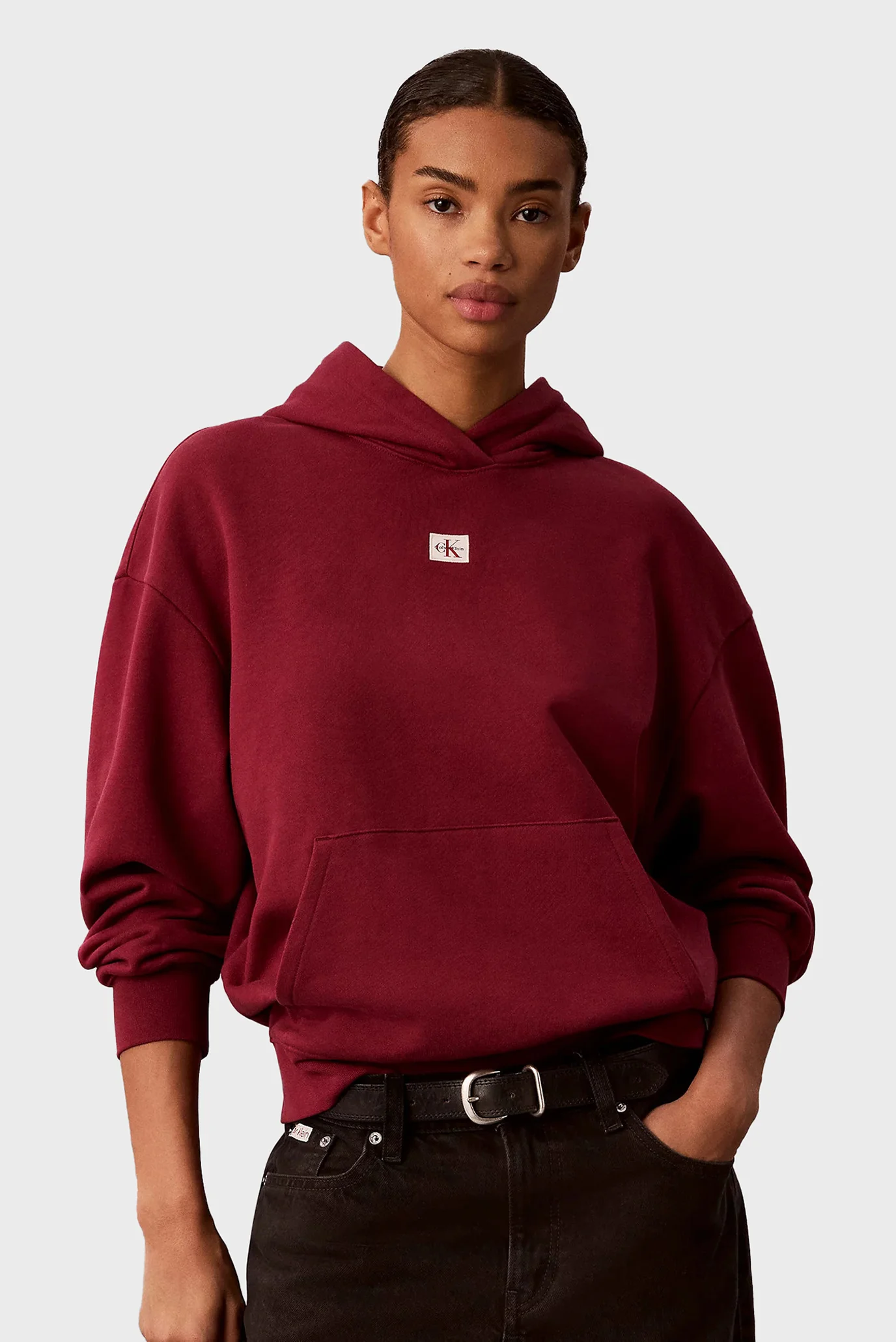 Slab/WOVEN LABEL PEACHED HOODIE Calvin Klein