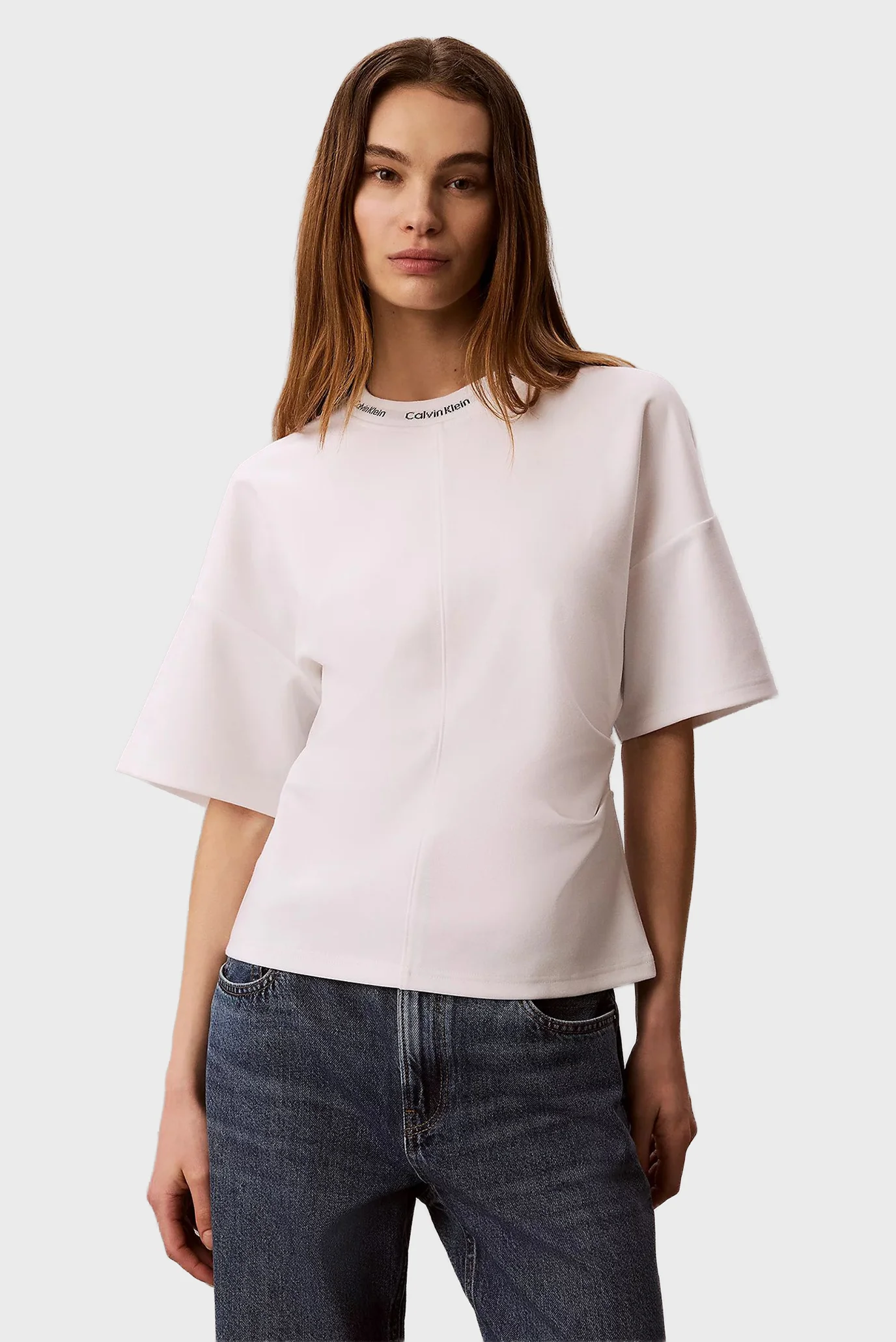 Футболка/SS LOGO NECK DETAIL INTERLOCK TO Calvin Klein Jeans