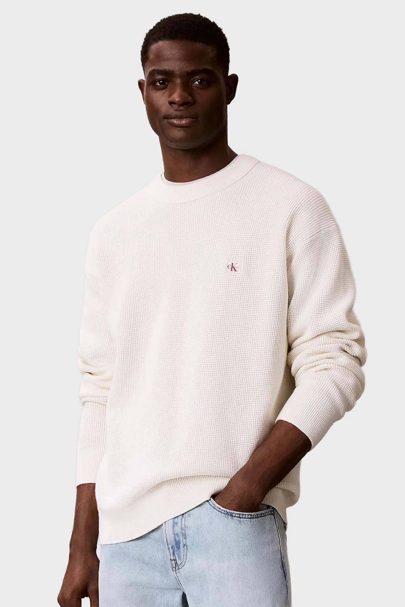 Свитер/LS EZ COTTON WAFFLE CRWNK SWTR 9 Calvin Klein Jeans
