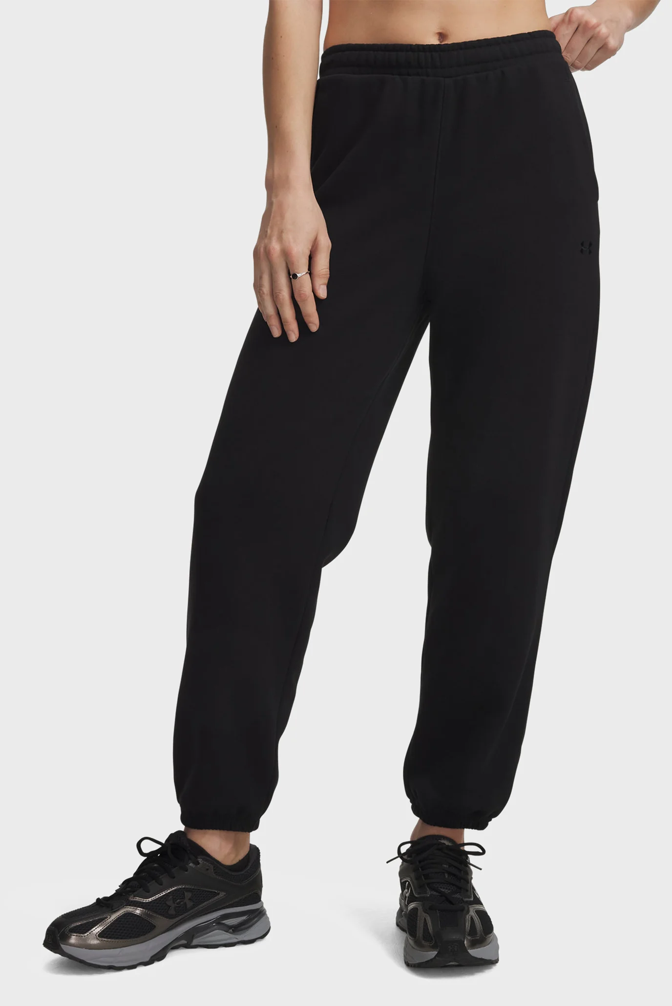 Женские Черные Штаны спортивные UA Icon HWT Gym Pant Under Armour