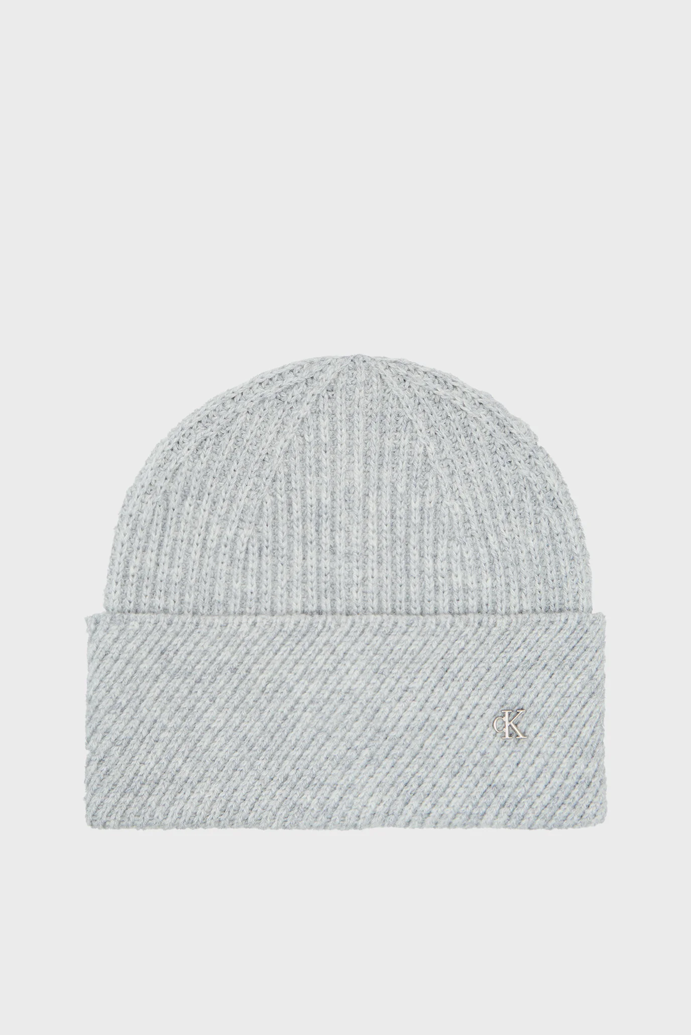 Шапка/CK METAL WOOL SLANTED RIB BEANIE Calvin Klein
