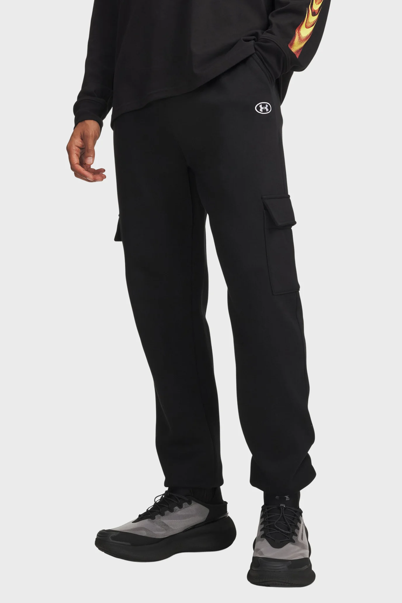 Pantaloni sport Negri Pentru bărbați UA Rival Flc Cargo Jgrs Under Armour