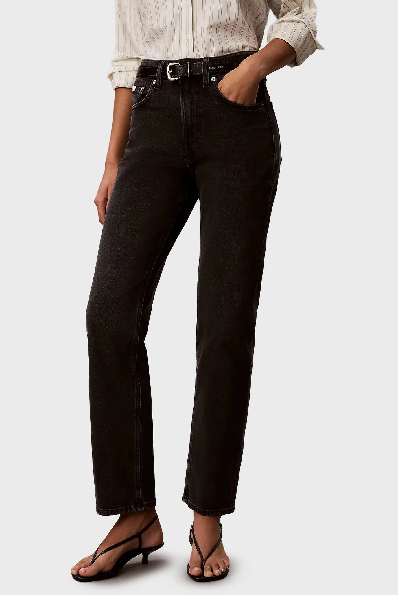 Джинсы/HIGH RISE STRAIGHT MIDNIGHT BLK Calvin Klein Jeans