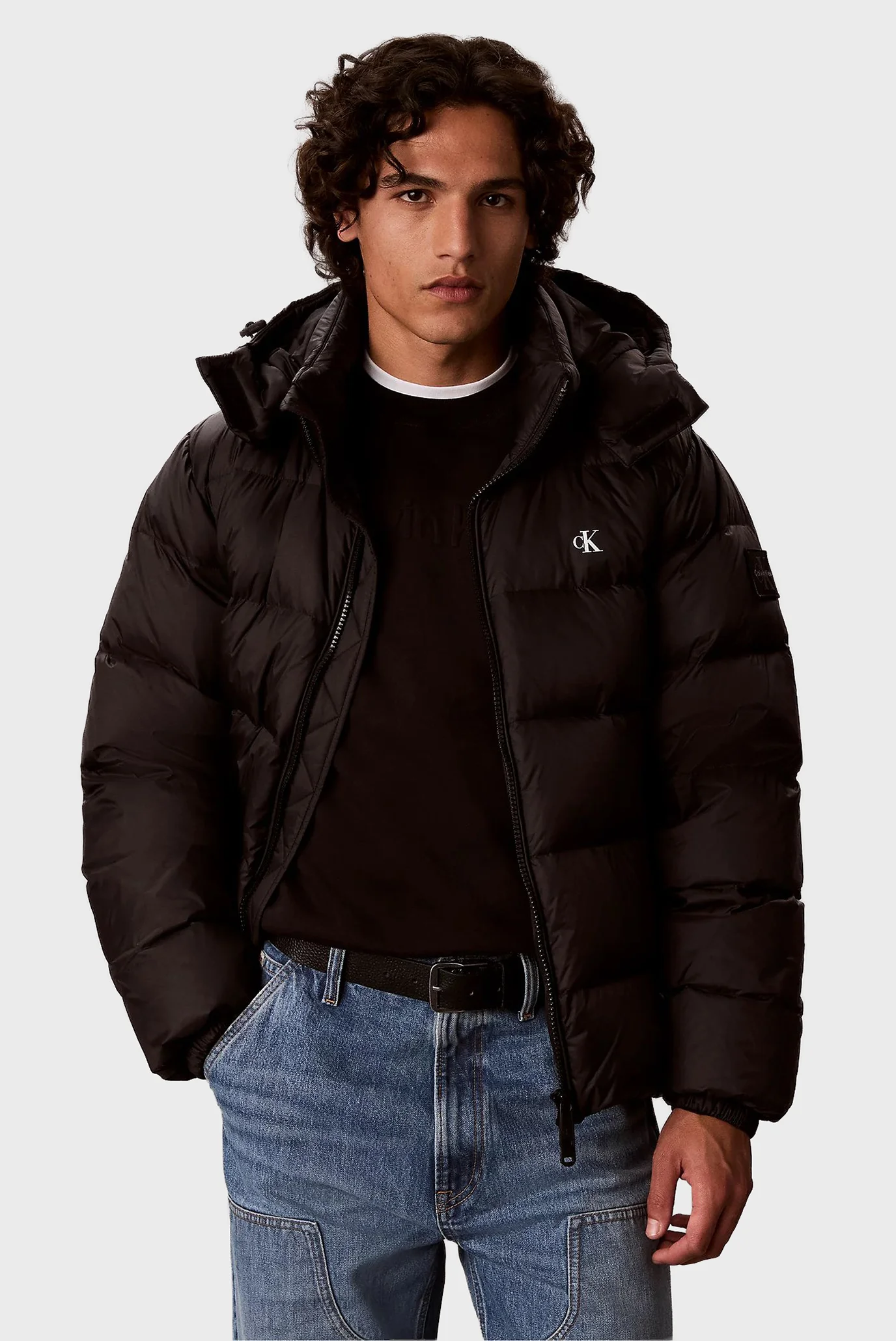 Куртка зимняя/LS NYLN ZP OFF HOD DOWN PUFR JKT Calvin Klein