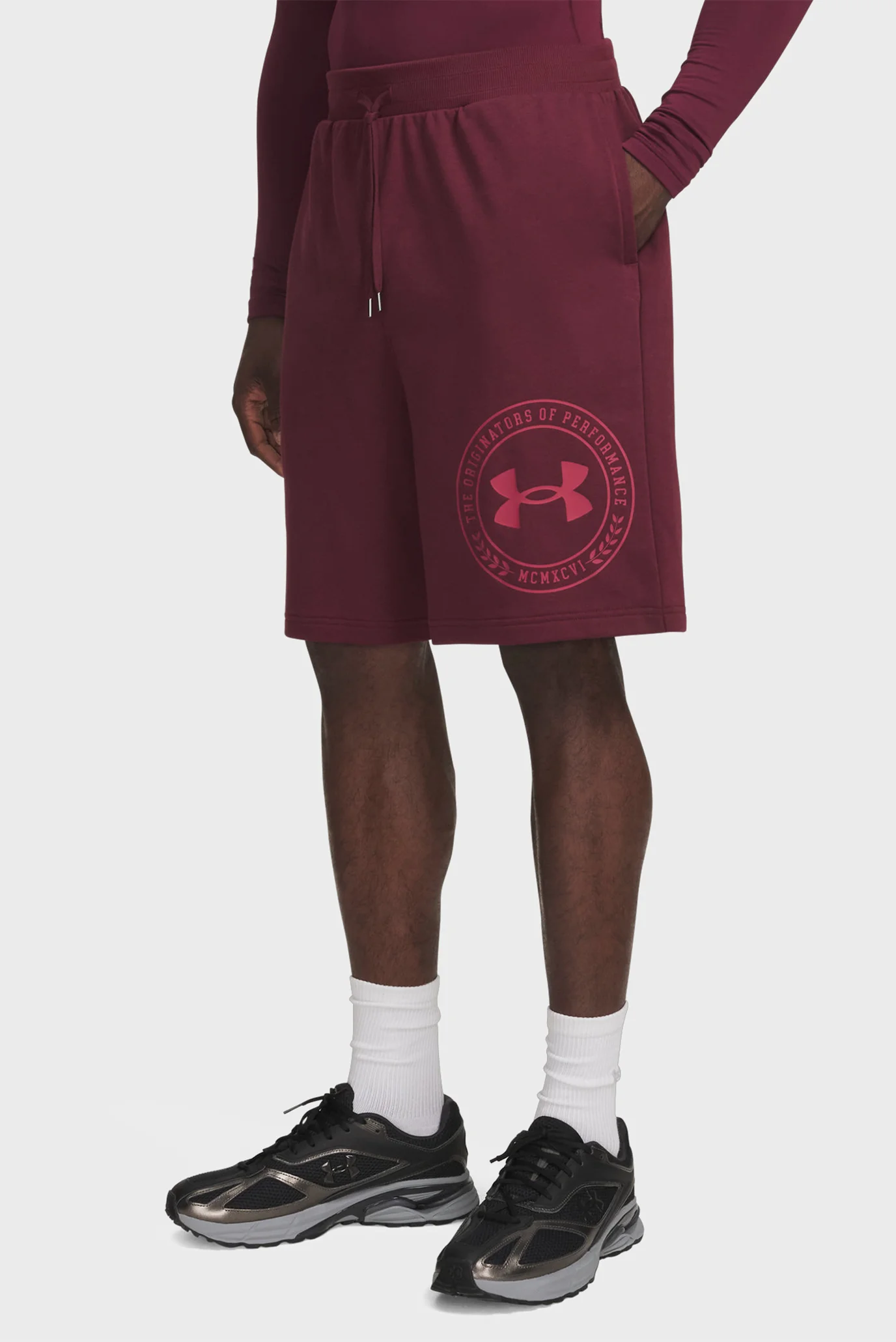 Мужские бордовые шорты UA Rival LW Under Armour