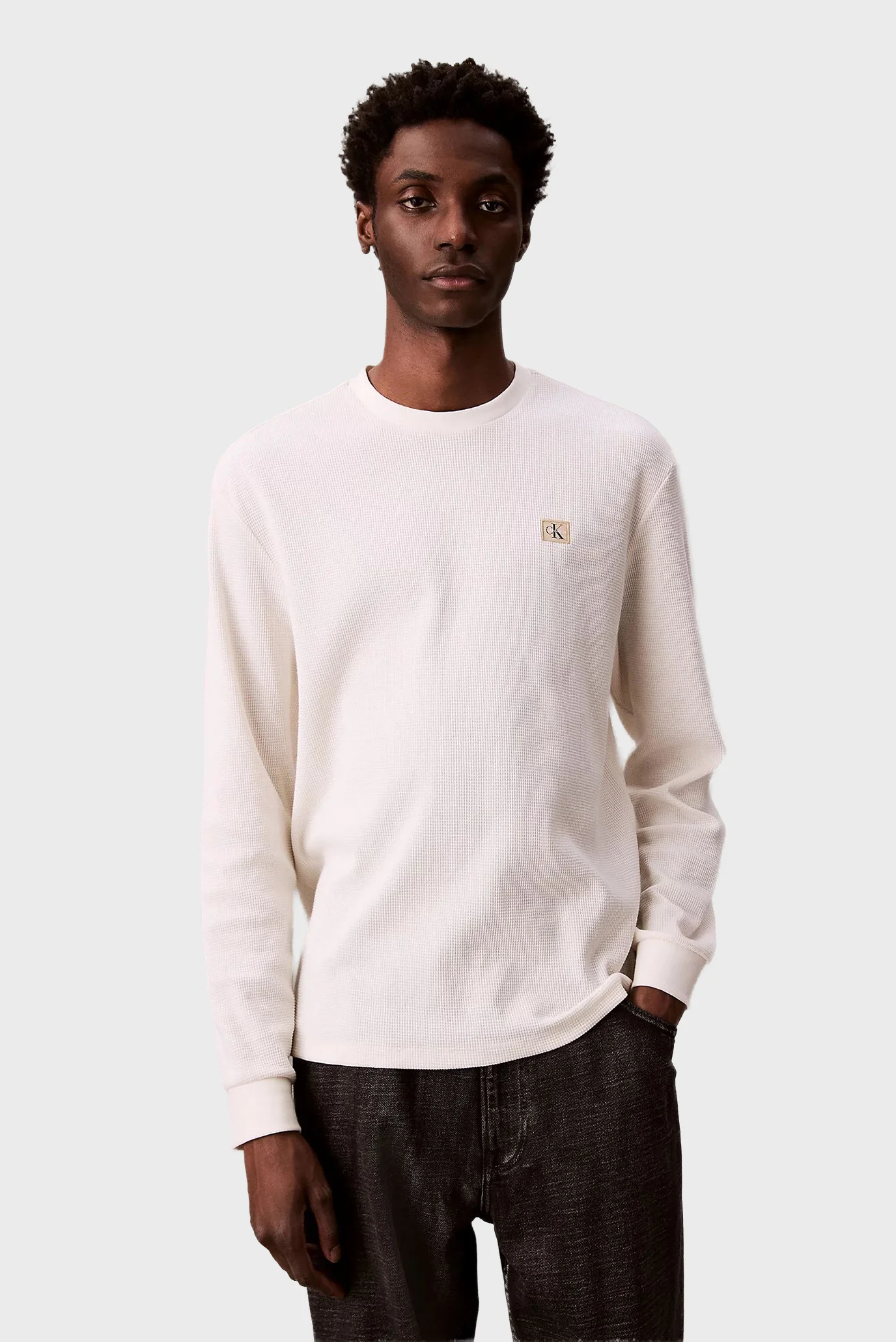 Tricou cu maneca lunga/LS WAFFLE HERITAGE LBL TEE Calvin Klein Jeans